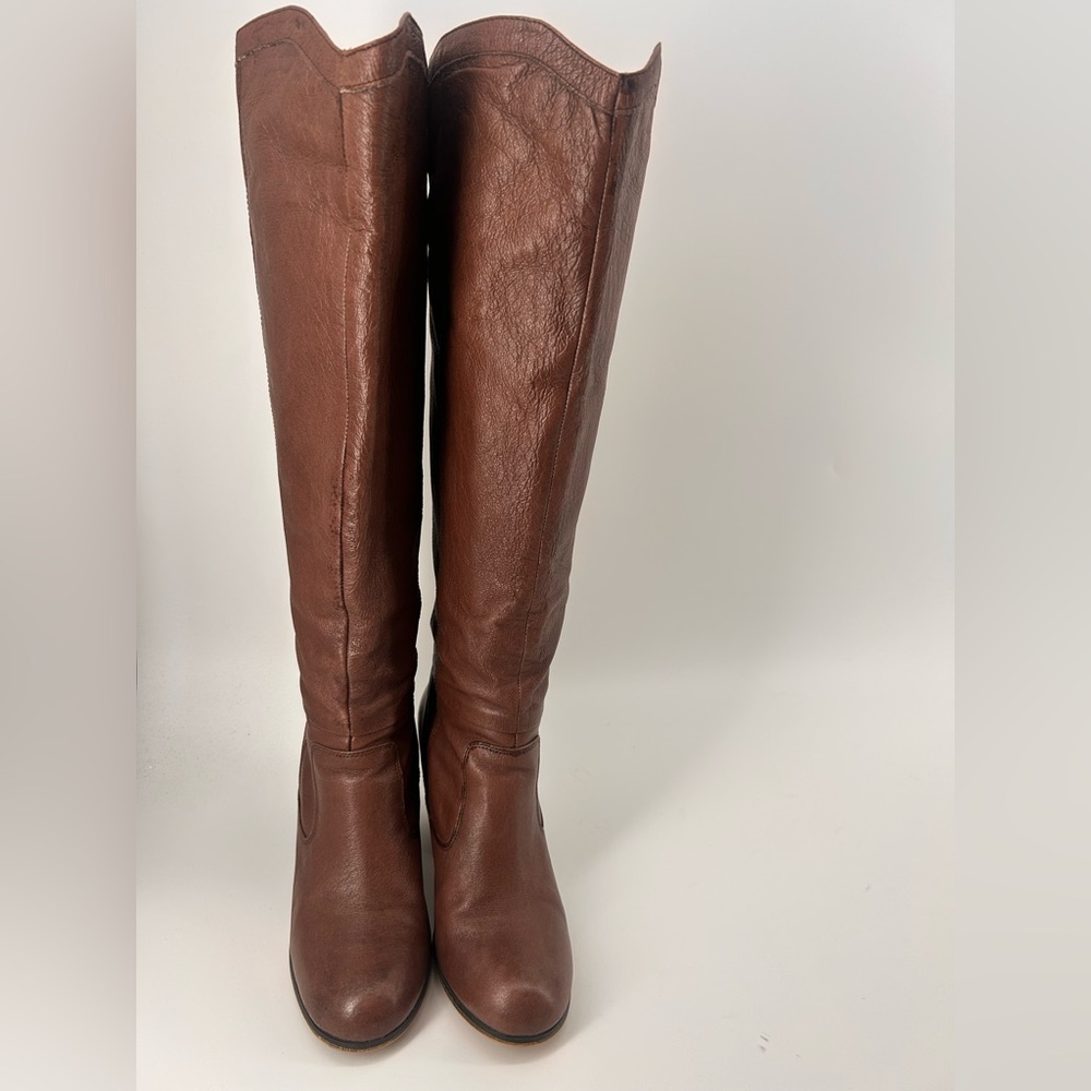 Steve Madden Women's Turnerr Leather Tall Boots 7 Brown Tassel Western Equest